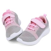 nerteo Toddler Girls Shoes Kids Comfort Walking Shoes Cute Tennis Running Sneakers Light Grey/Pink 9 M US Toddler