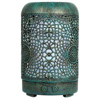 Pure Essential Oil Works Patina LED Ultrasonic Aroma Diffuser, Diffuses Essential Oils with Cool Mist, Adjustable Mist Options, Auto Shut-Off & Seven LED Light Colors
