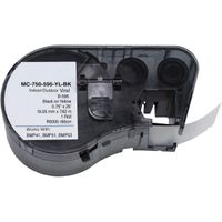 MC-750-595-YL-BK Cartridge with Ribbon,High Adhesion Vinyl Label Tape,Black on Yellow Vinyl Film Compatible with Brady BMP41 Label Printer BMP51/BMP53 Label Printers -25' Length 0.75" Width