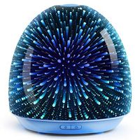 ASAKUKI Essential Oil Diffuser, 3D Glass 200ml Galaxy Premium Ultrasonic Cool Mist Humidifier, Waterless Auto Shut-off, 7 LED Light Colors for Home Office Spa-room and Baby-room
