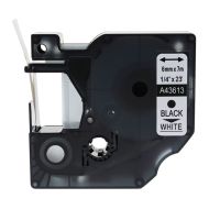 KCMYTONER Compatible for DYMO D1 Label 43613 1/4" 6mm Labels Tape use in LabelManager 160 280 420P PnP 220P 360D 210D 260P 450D 450DUO 500TS Labeling Maker - Black on White, 1 Pack