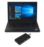 Lenovo ThinkPad E595 Laptop (AMD Ryzen 7 3700U 4-Core, 8GB RAM, 256GB PCIe SSD + 1TB HDD, AMD Radeon RX Vega 10, 15.6" Full HD (1920x1080), WiFi, Bluetooth, Webcam, Win 10 Pro) with USB3.0 Hub