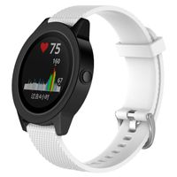 QGHXO Band for Garmin VivoActive 3, Soft Silicone Replacement Watch Band for Garmin VivoActive 3 / Garmin Vivoactive 3 Music/Garmin Forerunner 645 Music (No Tracker) (White, Small)