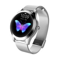 CCDYLQ Women's Lightweight Smart Watch, 1.04 inch IPS Color Touch Screen, Fitness Sleep Monitor Waterproof Call Reminder with Text GPS Auto Wake Screen Smartwatches,Silver
