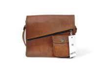 Fastyl Elvi 9" Genuine Leather Cross Body Shoulder Sling Satchel Bag Handbags for Ipad Tab Tablet Vintage Men Women Handmade Brown
