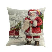 Hemlock Christmas Pillow Covers, Square Pillow Cases Happy Santa Claus Sofa Cushion Covers (H)