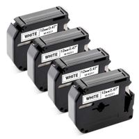 Replace MK231 M231 M-K231 M-231 12mm Label Tape, Compatible with Brother P Touch PT-M95 PT-90 PT-70BM PT-65 PT-85 Label Maker, Black on White, 1/2 Inch x 26.2 Feet, 4-Pack