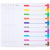 AmazonBasics Numeric Paper Binder Dividers, 10 Tab, 6/Pack