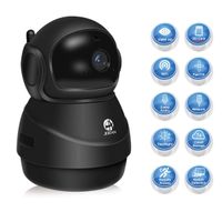1080P Security Camera WiFi Home Security Surveillance System Wireless 2MP HD IP Camera for Pet Elder Nanny Baby Monitor with Two Way Audio Night Vision Motion Detection Pan/Tilt Remote (Black)