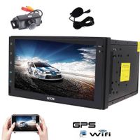 Android 6.0 Car Stereo Quad Core GPS Car Radio Double Din 7'' Touch Screen Headunit in Dash Navigation Support 1080P Video Bluetooth OBD2 Microphone+Reversing Camera