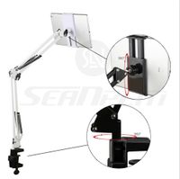 Universal Smartphone Tablet Stand (Sturdy Metal Arm, Padded Holder, Adjustable Mounting Clamp) for Tab Mobile Phone Any Other 4.0-10.6 Inch Screen Device - Price xes (White)