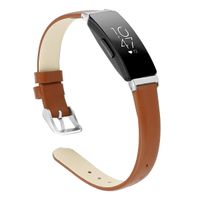 CAVN Leather Bands Compatible with Inspire/Inspire HR for Women Men, Genuine Leather Slim Replacement Wristbands Bracelet Accessories Classic Leather Strap (S (6.0"-7.8"), Brown)