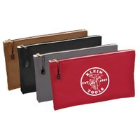 Klein Tools 5141 Zipper Bag, Utility Bag can be used as Bank Deposit Bag, Tool Bag or Pouch, More in Brown, Black, Gray, Red Canvas, 4pc Set