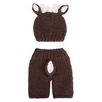 Newborn Photography Costume, Cute Newborn Baby Photo Props Crochet Deer Hat Bodysuit Photography Props Costume