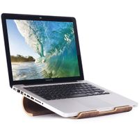 SAMDI Wooden Stand, Heighten Wood Notebook Holder for MacBook, Laptop, Portable and Compact (Black Walnut)