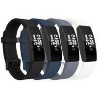 adepoy Compatible with Fitbit Inspire HR Bands for Women Men, Sports Soft Replacement Wristband for Fitbit Inspire/Inspire HR/Ace 2, Black Navy Gray White, Large