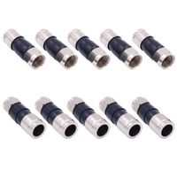 Fancasee (10 Pack) RG6 Compression Connectors 75 Ohm Screw-on F-Type Coax Coaxial Adapter Plug Fitting for Digital Audio Video TV Satellite Antenna Cable Cord