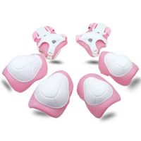 Kids Protective Gear SKL Knee Pads for Kids Knee and Elbow Pads with Wrist Guards 3 in 1 for Skating Cycling Bike Rollerblading Scooter (Pink, [Upgraded Vistion 3.0])