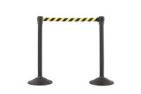 US Weight Sentry Stanchion with 6.5 Foot Retractable Belt (Chevron Safety Colors) - Easy Connect Assembly Requires No Tools (2-Pack)