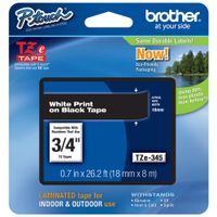 3/4 inch PTouch White on Black 1-Pack