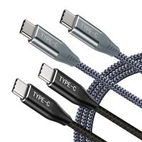 USB C to USB C 60W [2 Pack 6.6ft], BIXAR USB-C to USB-C Nylon Braided Faster Charger Cord Compatible with Samsung Galaxy Note 10 Plus S10, Google Pixel 3/3a XL, iPad pro 2018,Oneplus 7/7pro