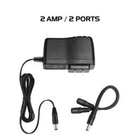 Ares Vision 2 AMP 12v DC Power Supply Adapter Plus 2CH Splitter Bundle for CCTV & LED (2 AMP / 2CH)