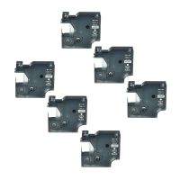 KCMYTONER Compatible for DYMO D1 Label 45021 1/2" 12mm Labels Tape use in LabelManager 160 280 420P PnP 260P 360D Wireless Plug n Play, LabelWriter 450 Duo - White on Black,6 Pack