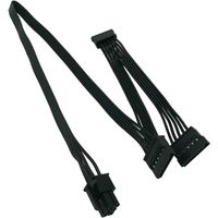 COMeap Thermaltake Modular Power Supply 6 Pin to 3X 15 Pin SATA Hard Drive Power Adapter Cable for BTC Mining Riser Card 20-in(50cm)