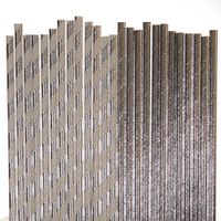 Shinny Foil Paper Straws (silver foil-striped solid, 25)