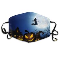 YUIOP Spooky Halloween Printed Mask Neutral Mask for Men and Women Polyester Dust-Proof Breathable Mask