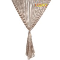 LQIAO Champagne Sequin Curtain Panel Backdrop-W50xH63in Shimmer Sequin Fabric Photography Luxury Curtains for Bedroom Window Curtains Living Room Elegant Drapes One PC, Hook 50x63in(125x170cm))