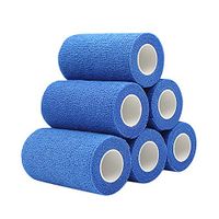 COMOmed Self Adherent Cohesive Bandage Latex FDA Approved 4"x5 Yards First Aid Bandages Stretch Sport Wrap Athletic Tape for Wrist Ankle Sprain and Swelling,Blue(6 Rolls)