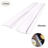 Silicone Gap Cover, (2 Pack) Silicone Gap Stopper Kitchen Stove Counter Gap Covers - Flexible Stove Space Fillers, Food Grade (25inches, Clear)