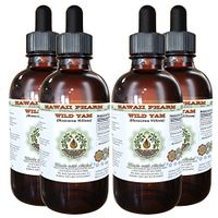 Wild Yam Alcohol-Free Liquid Extract, Wild Yam (Dioscorea Villosa) Dried Tuber Glycerite Natural Herbal Supplement, Hawaii Pharm, USA 4x4 fl.oz