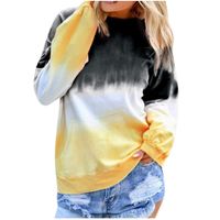 haoricu Women's Casual Triple Color Block Long Sleeve Pullover Loose Lightweight Tops Sweatshirts (A-Black, M)