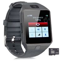 Pandaoo Smart Watch Mobile Phone DZ09 Unlocked Universal GSM Bluetooth 4.0 8GB Storage Music Player Camera Calendar Stopwatch Sync with Android Smartphones(Black)