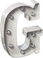 Darice White Metal Marquee Letter - G - 9.87" Tall, White Finish