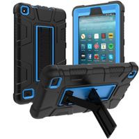 Tuscom Stand Case for All-New Amazon Fire 7 Tablet (2019 Release), Hybrid Shockproof Full-Body Rugged Protection Cover Built with Kickstand Three Layer Design for Amazon Kindle All-New Fire 7 (Blue)