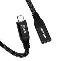 USB C Extension Cable Short (2FT), RIITOP USB Type-C Male to Female Extender for Nintendo Switch, MacBook Pro, Dell XPS (Thunderbolt 3 Compatible)
