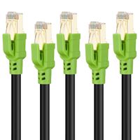 5 Pack Cat8 Ethernet Cable 6 Feet, Heavy Duty High Speed 26AWG Outdoor Cat8 Internet LAN Network Cable 40Gbps, 2000Mhz SSTP LAN Cables with Gold Plated RJ45 Connector for Router, Modem, Gaming, Xbox