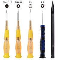 YESCOO 5pcs MacBook Repair Tool Kit Precision Pentalobe Screwdriver Set P5, Torx Driver T5, Philips PH000 and Flat Head 2.0 Screwdriver For Apple MacBook Air & MacBook pro with Retina Display