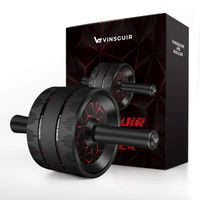Vinsguir Ab Roller for Abs Workout, Ab Roller Wheel Exercise Equipment for Core Workout, Ab Wheel Roller for Home Gym, Ab Workout Equipment for Abdominal Exercise (Black & Red Enhanced Edition)