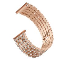 TeaBoy Compatible with Fitbit Versa 2, Metal Stainless Steel with Diamond Wristbands for Girls Women Cuff Versa 2 Replacement Straps Accessories Bands Compatible with Fitbit Versa 2/Versa Lite