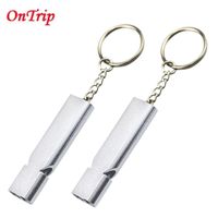 VEBE Double Tube Survival Whistle, Portable Aluminum Alloy Safety Whistle for Outdoor Hiking Camping (Silver)