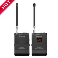 Professional Wireless Lavalier Mic, BOYA BY-WFM12 12-Channels VHF Transmitter and Receiver System for DSLR,Camera,Canon,Sony,Nikon,iOS,iPhone X 8 7 6 Smartphone,Panasonic,DV Camcorders,Audio Recorder