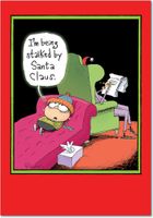 5838 'Stalked by Santa' - Funny Merry Christmas Greeting Card with 5" x 7" Envelope by NobleWorks