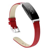 CAVN Leather Bands Compatible with Inspire/Inspire HR for Women Men, Genuine Leather Slim Replacement Wristbands Bracelet Accessories Classic Leather Strap (S (6.0"-7.8"), Red)