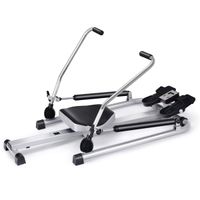 Goplus Hydraulic Rowing Machine Rower with LCD Monitor, Adjustable Resistance and Full Arm Extensions for Home Use, 250 lb Weight Capacity