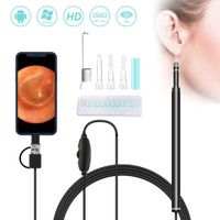 Ear Endoscope, IP67 Ear Wax Removal Tool 1.3MP 720P HD Digital Ear Scope Otoscope 3 in 1 USB Ear Digital Endoscope Earwax Cleansing Tool with 6 Adjustable LEDs for Android Phone (OTG+Micro USB+Type C