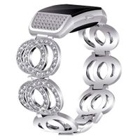 Nigaee for Fitbit Charge 2 Bands Small Large, Stainless Steel Fitbit Bands Charge 2 Fitbit Charge 2 Replacement Band Fitbit Charge 2 Wristband Fit bit Charge 2 Bands for Women Men Bangle 4 Silver
